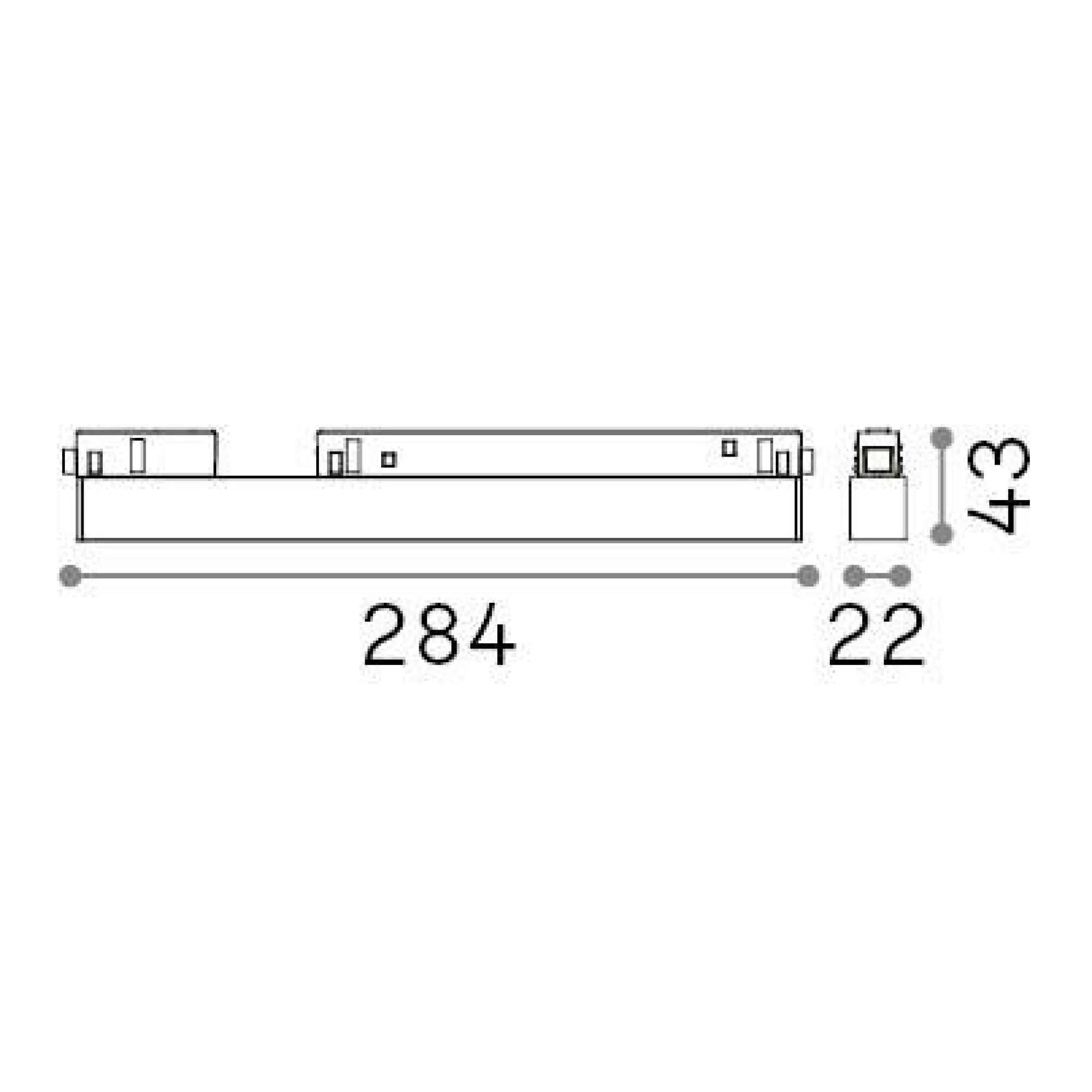 Sistema luce binario EGO ACCENT 13W 4000K DALI BK, 19 x 2 x h4 cm,<Dmora Best Sale