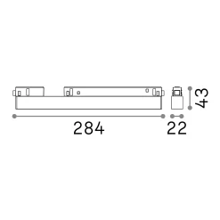 Sistema luce binario EGO ACCENT 13W 3000K ON-OFF BK, 28 x 2 x h4 cm,<Dmora Shop