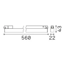Sistema luce binario EGO WIDE 13W 4000K DALI BK, 56 x 2 x h4 cm,<Dmora Clearance