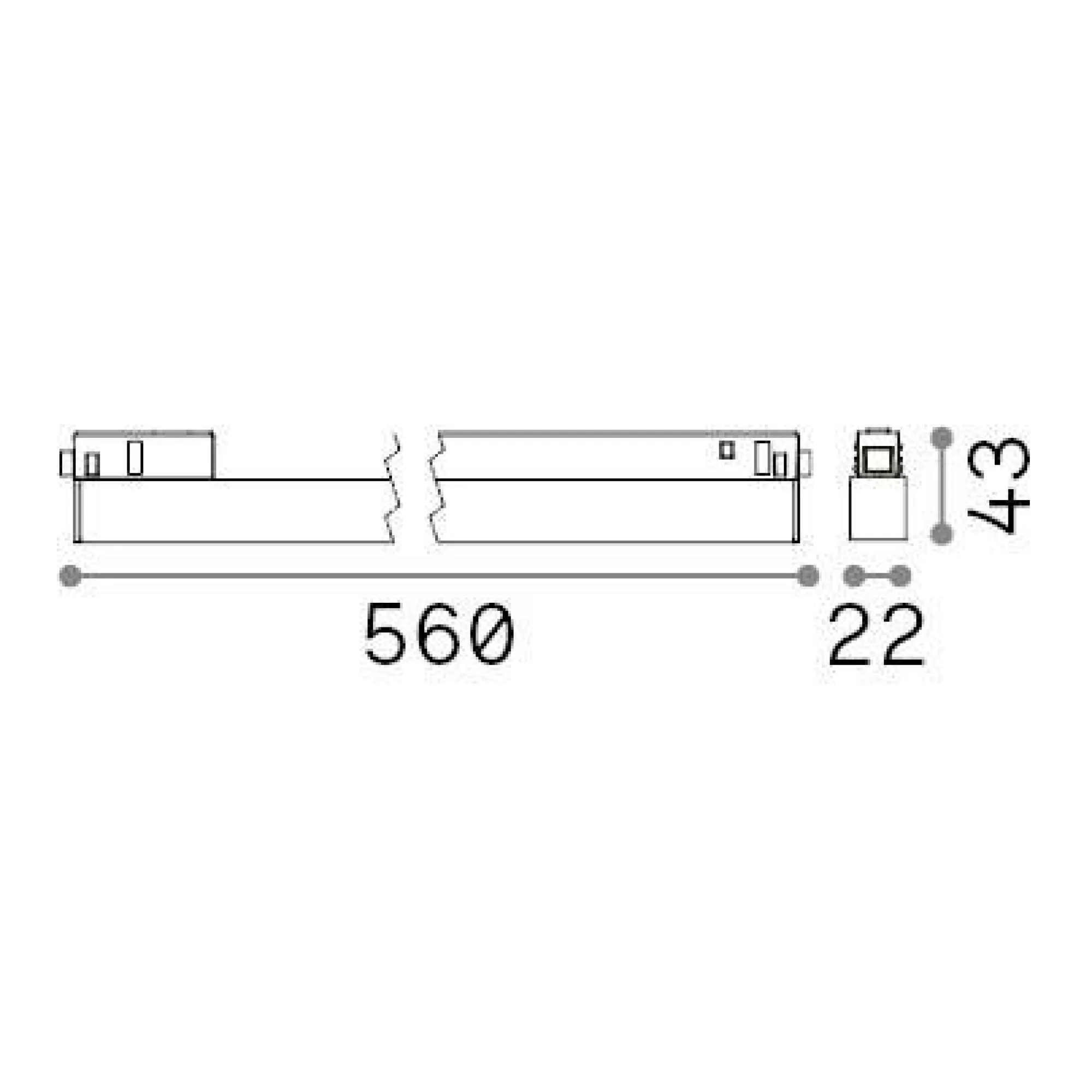 Sistema luce binario EGO WIDE 13W 4000K DALI BK, 56 x 2 x h4 cm,<Dmora Clearance