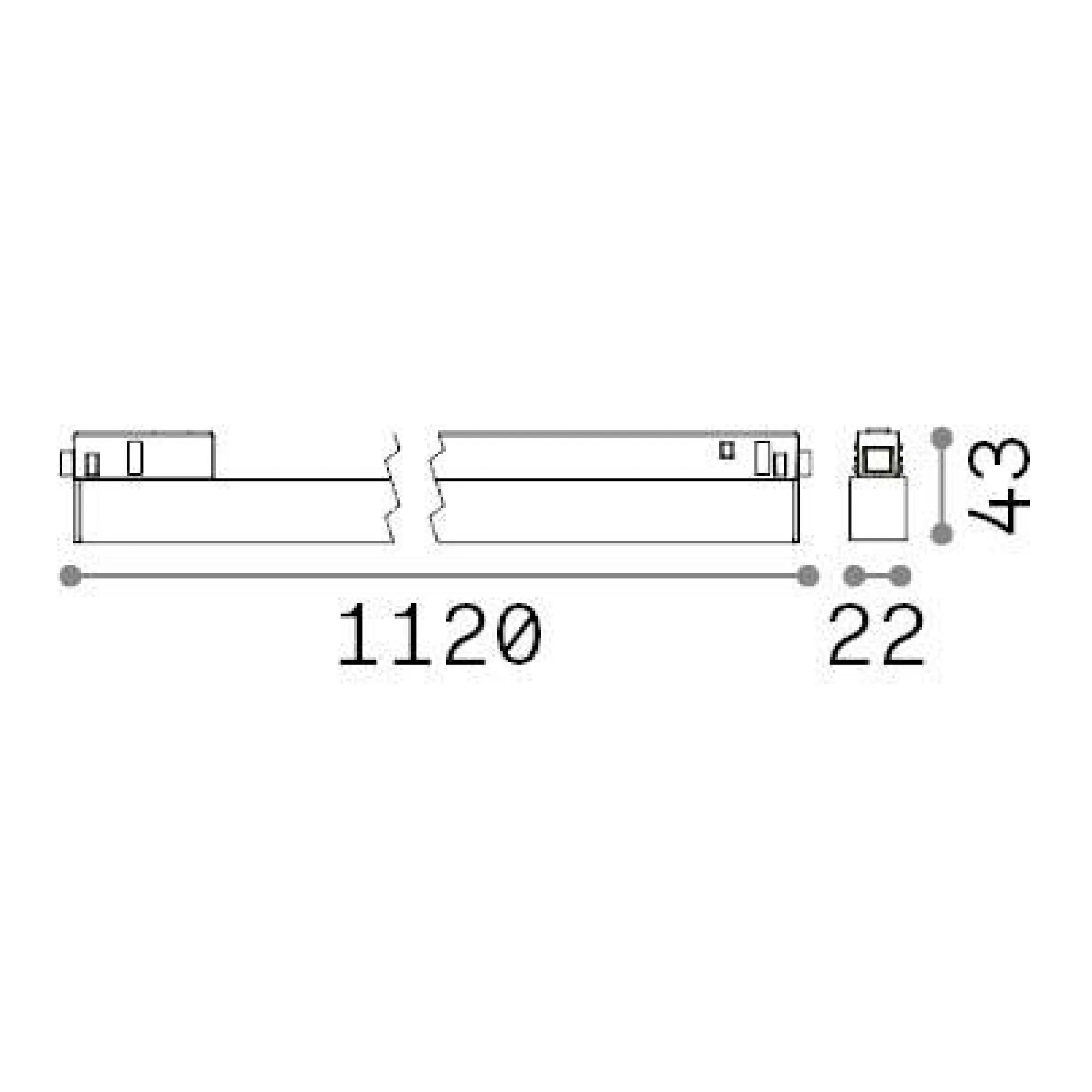 Sistema luce binario EGO WIDE 26W 3000K DALI BK, 112 x 2 x h4 cm,<Dmora Clearance