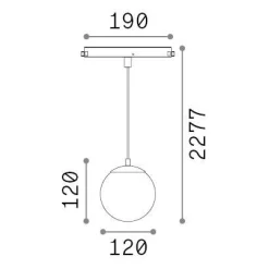 Sistema luce binario EGO PENDANT BALL 10W 3000K ON-OFF WH, 19 x 12 x h50 cm,<Dmora Best