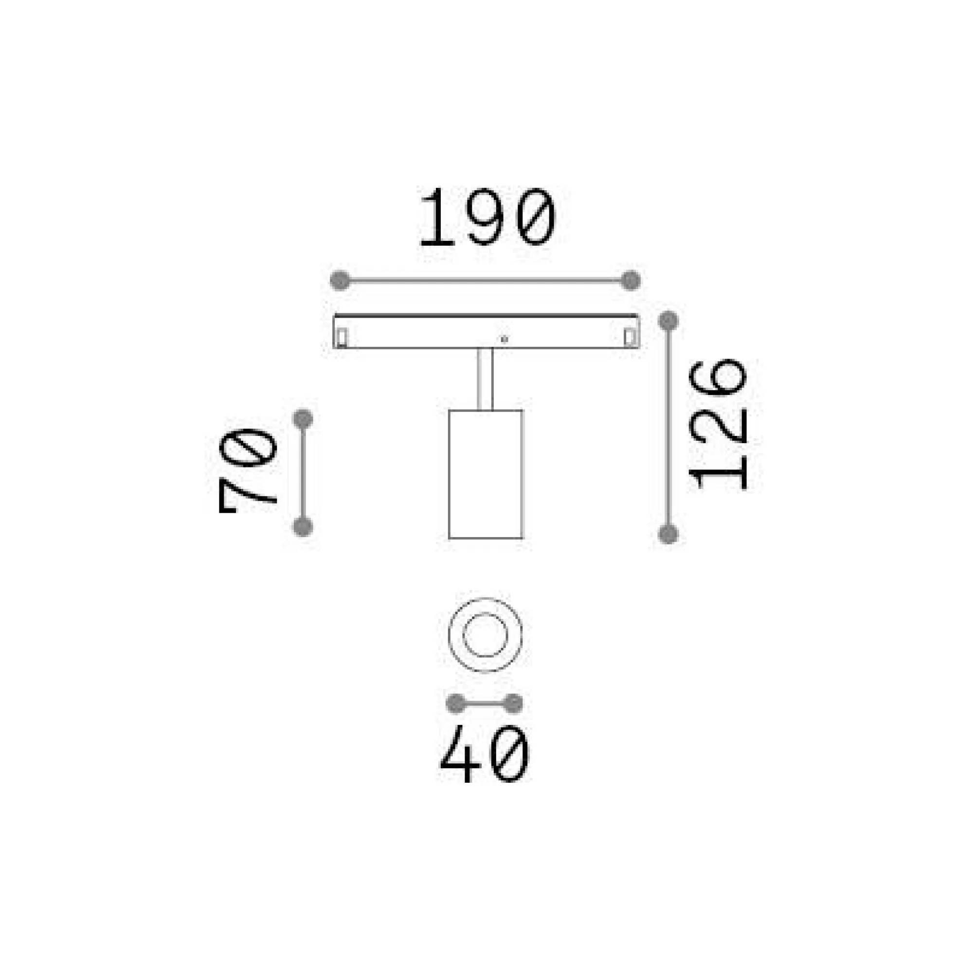 Sistema luce binario EGO TRACK SINGLE 08W 3000K ON-OFF GD, 19 x 4 x h13 cm,<Dmora Best