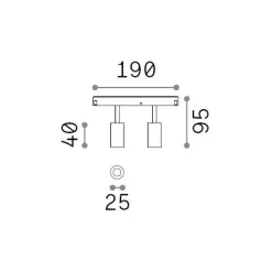 Sistema luce binario EGO TRACK DOUBLE 05W 3000K 1-10V BK, 19 x 3 x h10 cm,<Dmora Hot
