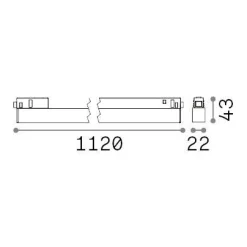 Sistema luce binario EGO WIDE 26W 4000K DALI BK, 112 x 2 x h4 cm,<Dmora Online
