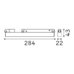 Sistema luce binario EGO ACCENT 13W 3000K 1-10V BK, 28 x 2 x h4 cm,<Dmora Flash Sale