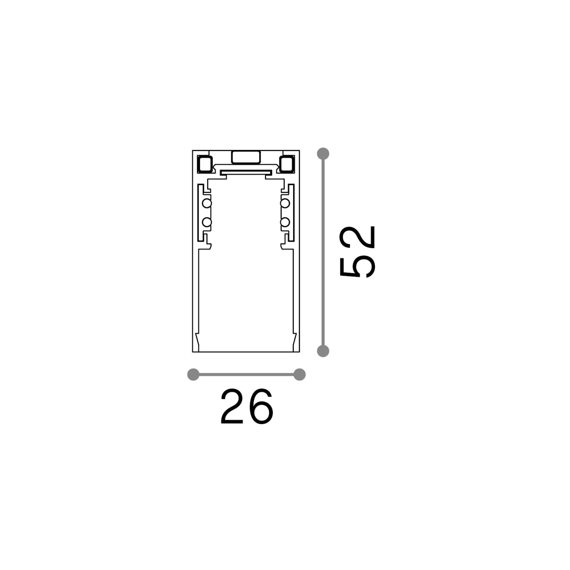 Sistema luce binario EGO PROFILE HIGH 1000 mm BK, 100 x 3 x h5 cm,<Dmora Flash Sale