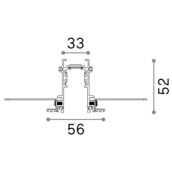 Sistema luce binario EGO PROFILE RECESSED 2000 mm BK, 200 x 6 x h5 cm,<Dmora Shop