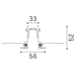 Sistema luce binario EGO PROFILE RECESSED 1000 mm WH, 100 x 6 x h5 cm,<Dmora Cheap