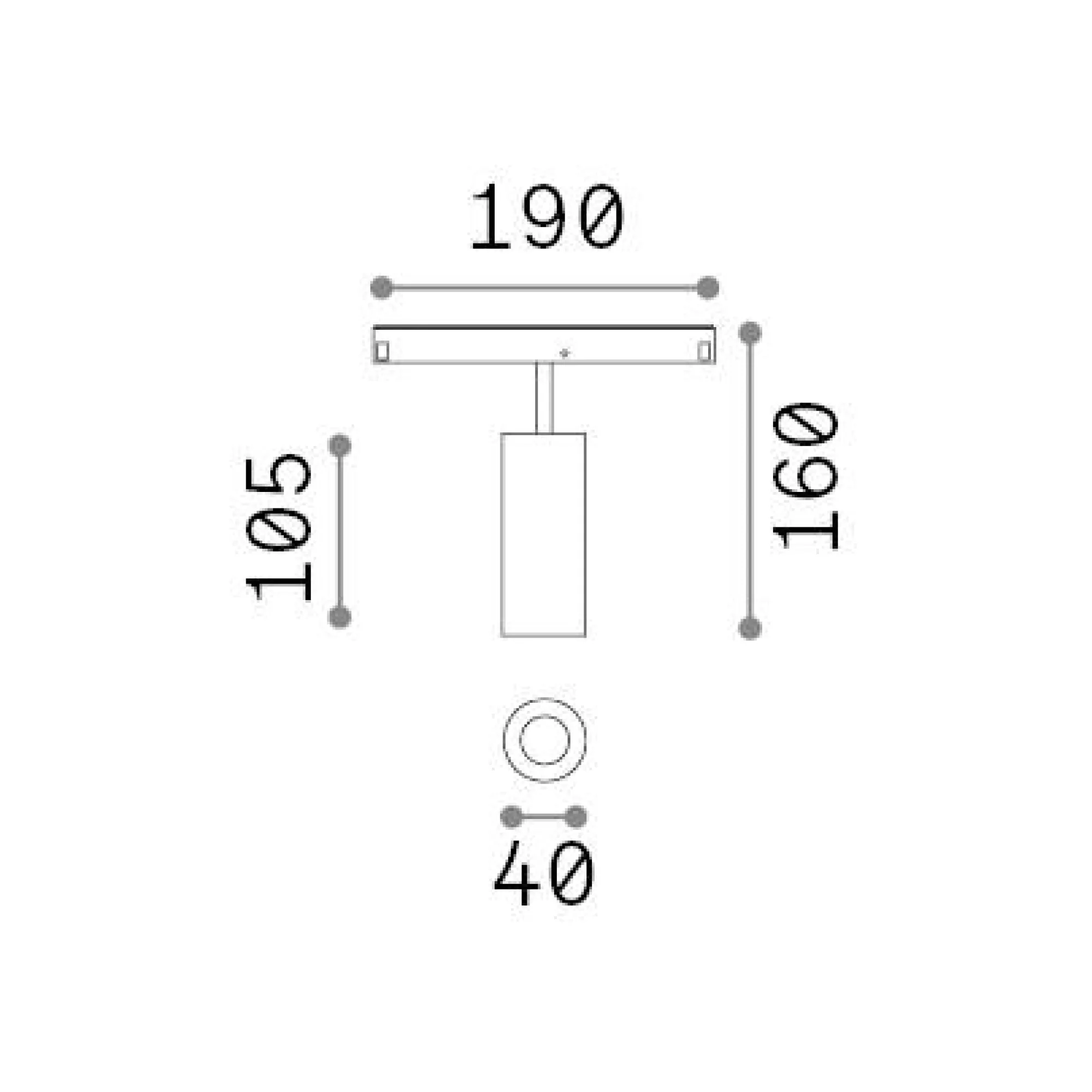 Sistema luce binario EGO TRACK SINGLE 12W 3000K 1-10V WH, 19 x 4 x h16 cm,<Dmora Sale