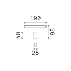Sistema luce binario EGO TRACK SINGLE 03W 3000K ON-OFF GD, 19 x 3 x h10 cm,<Dmora Store