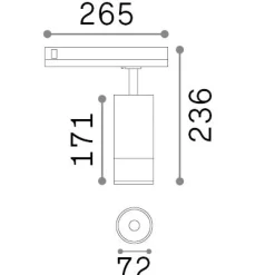 Sistema luce binario EOS 25W 3000K 1-10V BK, 27 x 7 x h23 cm,<Dmora Outlet