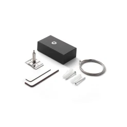 Sistema luce binario FLUO KIT SINGLE STEEL CABLE 2 MT + BK CEILING CUP, 10 x 6 x h3 cm,<Dmora Best