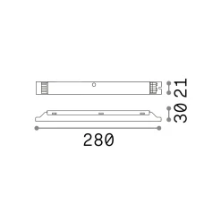 Sistema luce binario FLUO BI-EMISSION 1800 KIT DRIVERS 1-10V, 28 x 2 x h3 cm,<Dmora Best