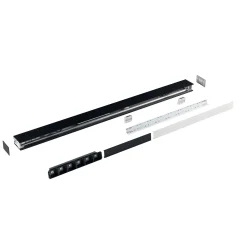 Sistema luce binario FLUO WIDE 1800 3000K BK, 181 x 5 x h8 cm,<Dmora Hot