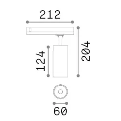 Sistema luce binario FOX 15W CRI90 3000K DALI BK, 21 x 6 x h20 cm,<Dmora Flash Sale
