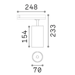 Sistema luce binario FOX 25W CRI90 3000K DALI BK, 25 x 7 x h23 cm,<Dmora Hot