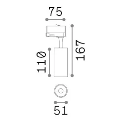 Sistema luce binario FOX 08W CRI80 3000K ON-OFF BK, 8 x 5 x h17 cm,<Dmora Outlet