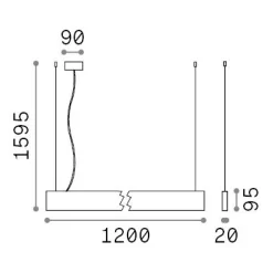 Sistema luce binario LINUS SP 4000K BK, 120 x 2 x h35 cm,<Dmora Online