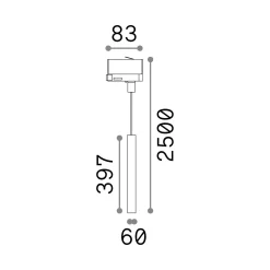 Sistema luce binario LOOK TRACK , 6 x 8 x h250 cm,<Dmora Sale