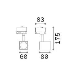 Sistema luce binario MOUSE TRACK , 8 x 6 x h18 cm,<Dmora Discount