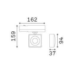 Sistema luce binario POV TRACK SQUARE BK, 16 x 4 x h16 cm,<Dmora Best