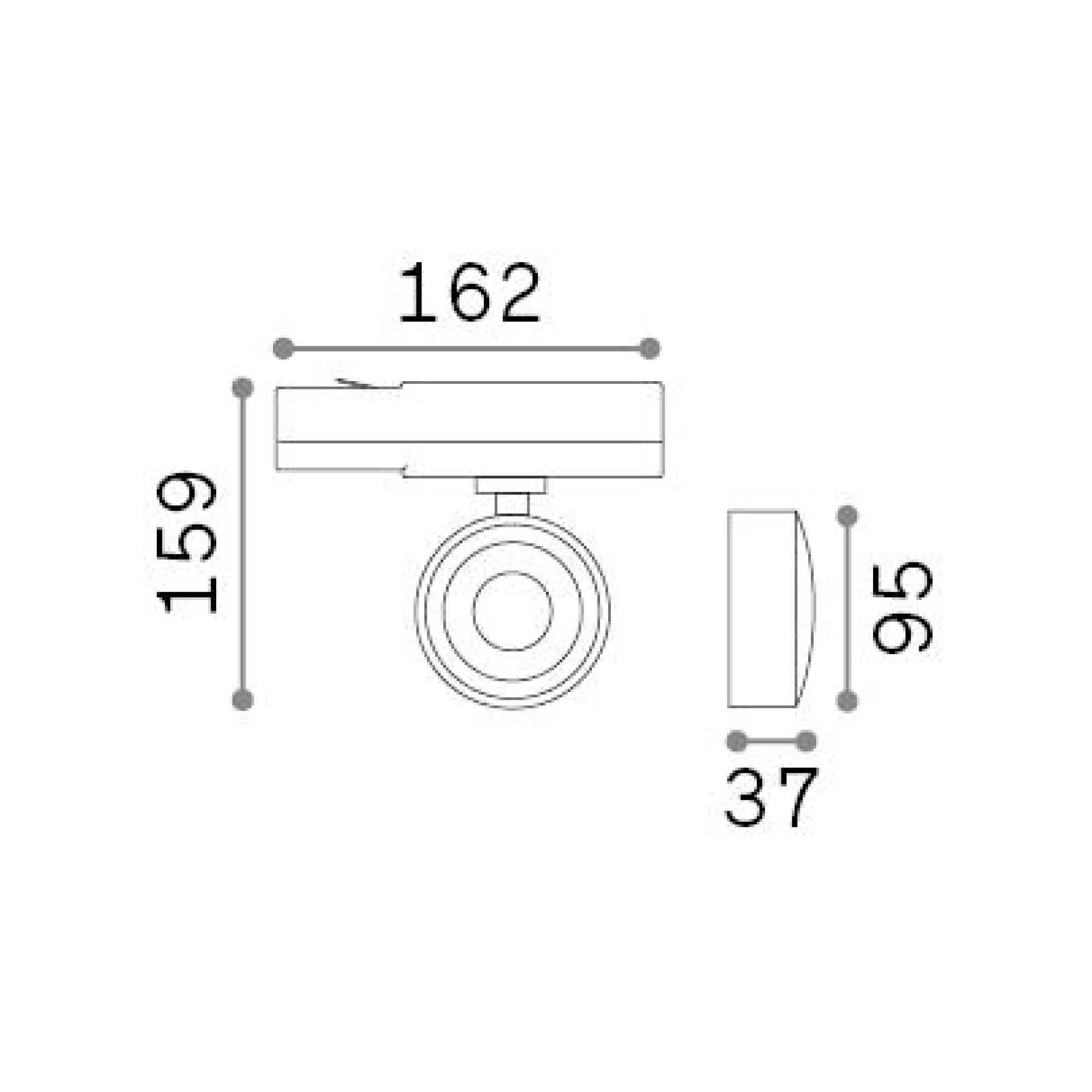 Sistema luce binario POV TRACK ROUND BK, 16 x 4 x h16 cm,<Dmora Outlet