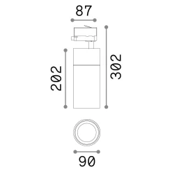 Sistema luce binario QUICK 28W CRI80 3000K ON-OFF BK, 9 x 9 x h30 cm,<Dmora Outlet