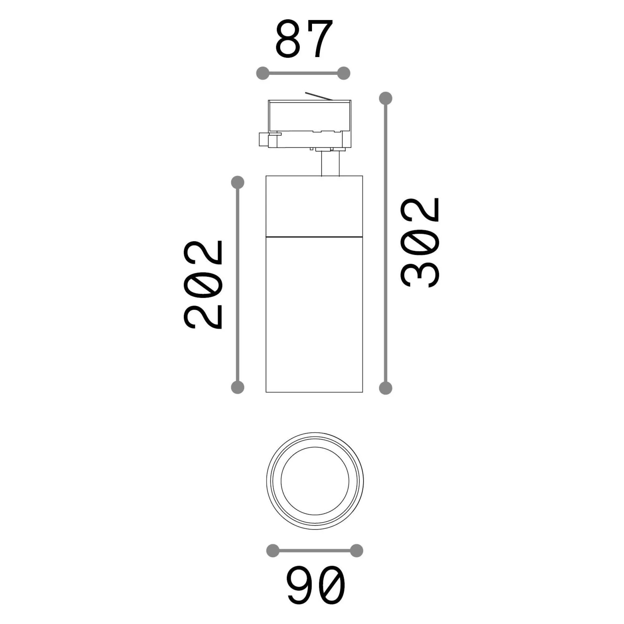 Sistema luce binario QUICK 28W CRI80 3000K ON-OFF WH, 9 x 9 x h30 cm,<Dmora Shop