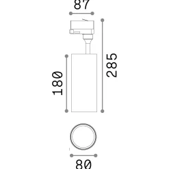 Sistema luce binario SMILE 30W CRI90 36° 3000K BK, 8 x 9 x h29 cm,<Dmora Hot