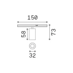 Sistema luce binario STICK TRACK SINGLE 05W, 15 x 3 x h7 cm,<Dmora Online