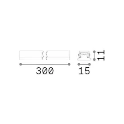 Sistema luce binario STICK WIDE 06W, 30 x 2 x h1 cm,<Dmora Outlet