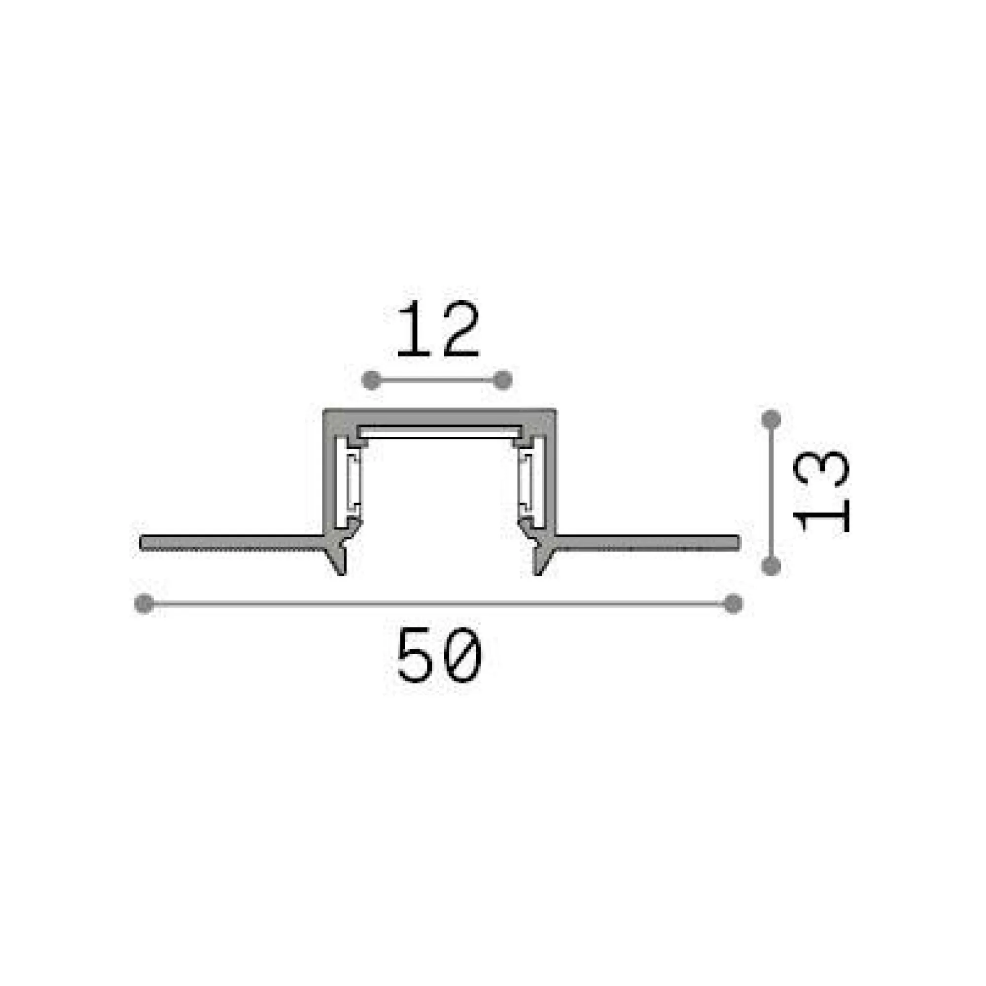 Sistema luce binario STICK PROFILE RECESSED 1000 mm , 100 x 5 x h1 cm,<Dmora Store