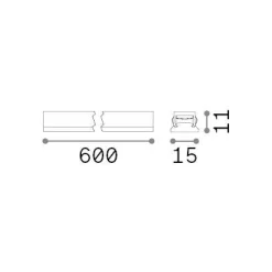 Sistema luce binario STICK WIDE 12W, 60 x 2 x h1 cm,<Dmora Clearance