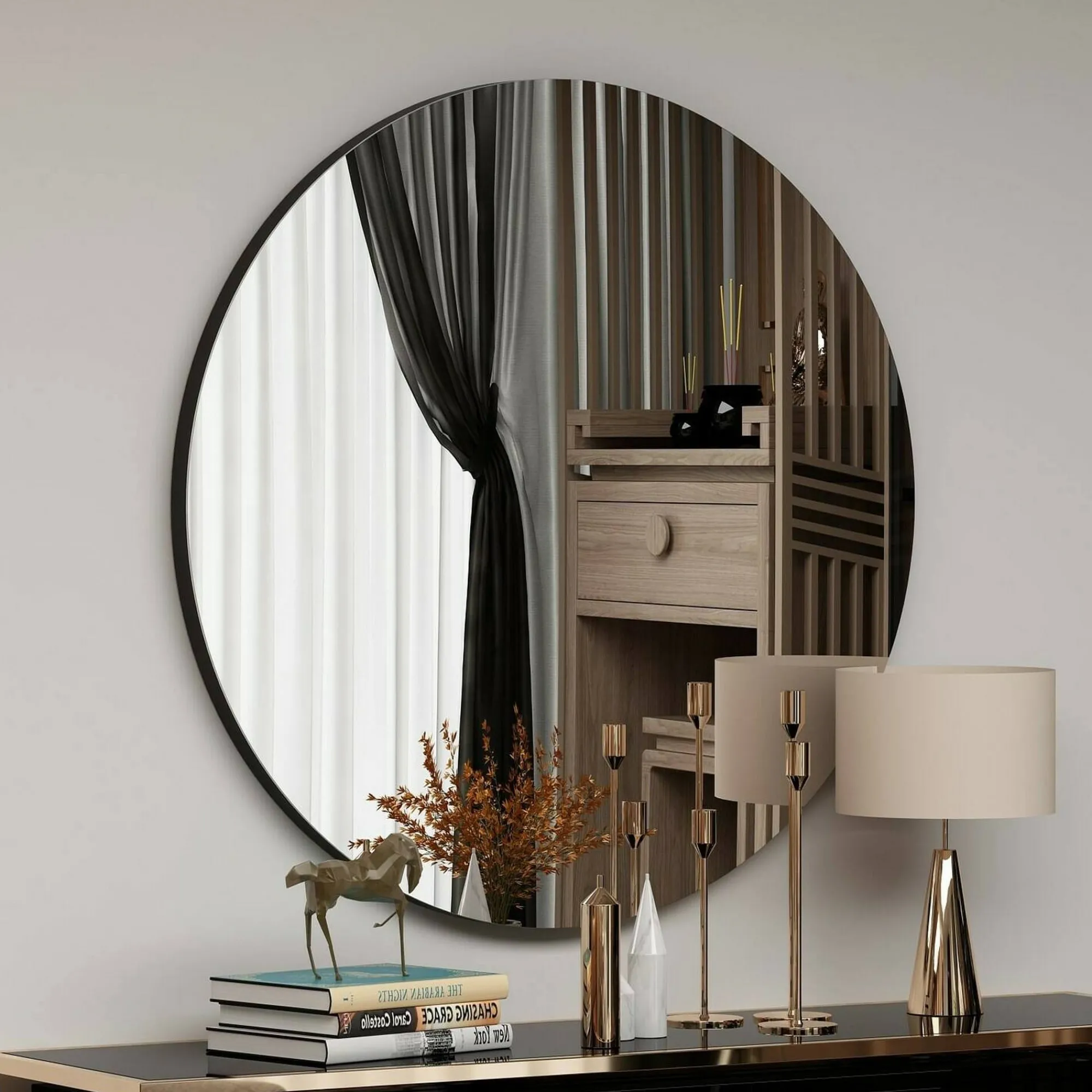 Specchio Bairo, 70x2h70 cm,<Dmora New