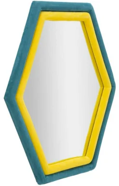 Specchio Balla, 75x4 h80 cm, Blu e Giallo<Dmora Discount