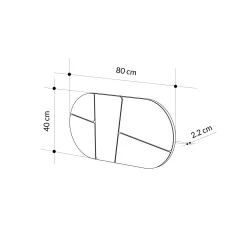 Specchio Dpietrell, 80x2 h40 cm,<Dmora Store
