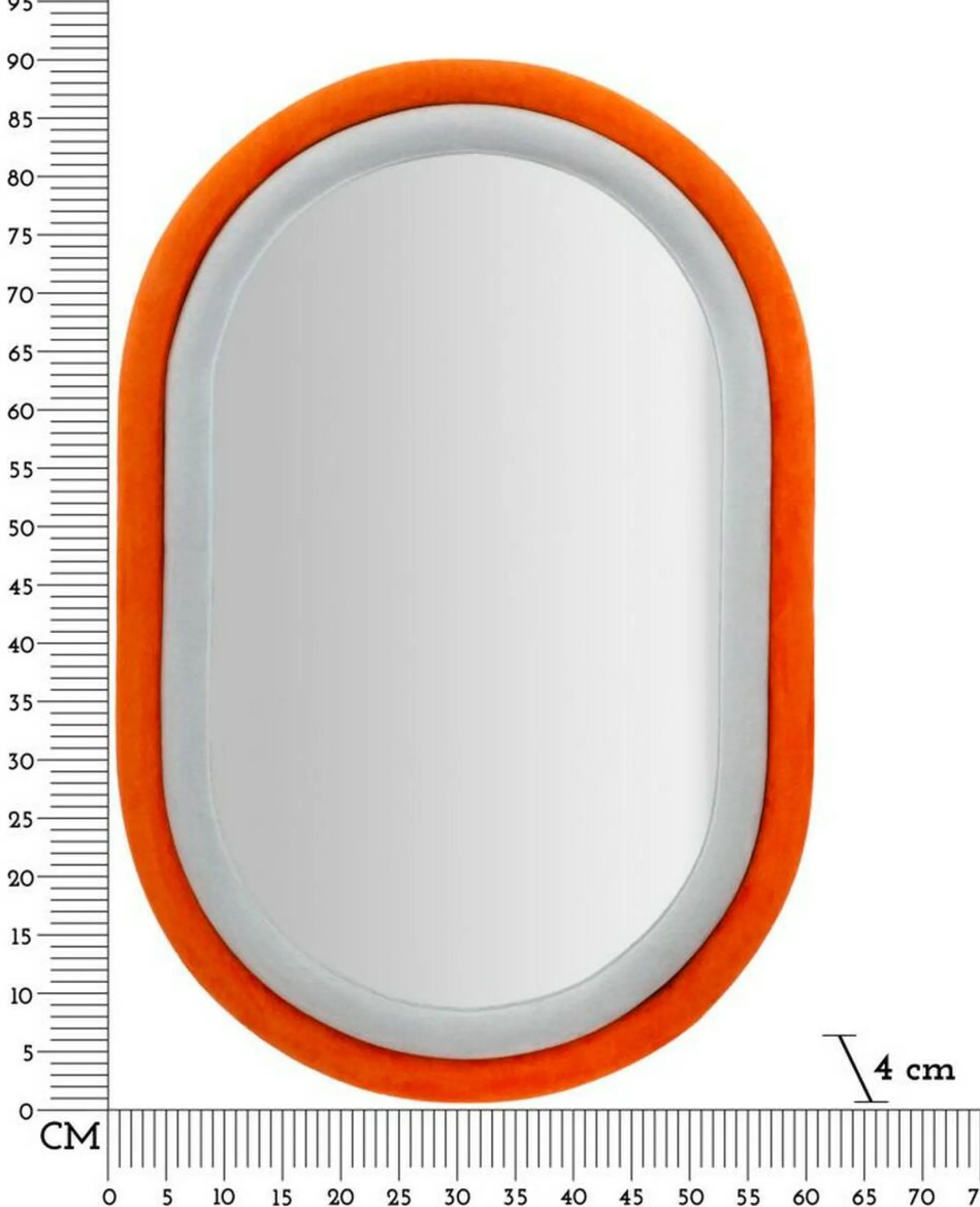 Specchio Marinetti, 60x4 h90 cm, Arancione e Grigio<Dmora Discount