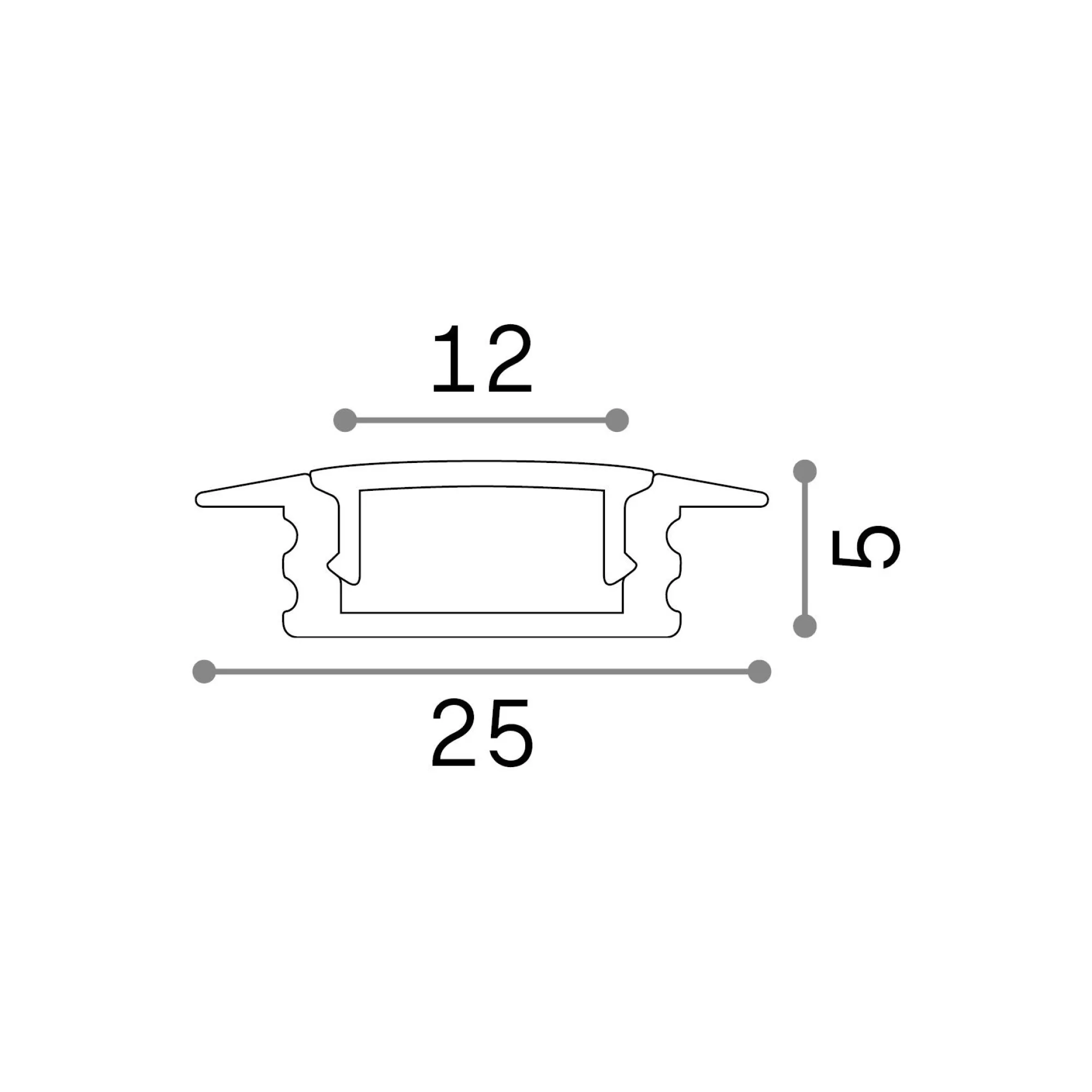 Striscia Led SLOT REC TRIM D25xD5 3000 mm WH, 300 x 3 x h1 cm,<Dmora Best Sale