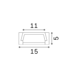 Striscia Led SLOT SUR D15xD5 1000 mm AL, 100 x 2 x h1 cm,<Dmora Online
