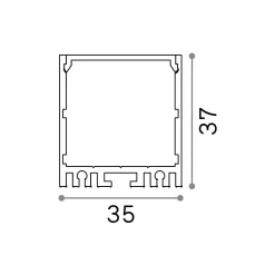 Striscia Led VISION TRIMLESS PROFILO 3000 mm BK, 300 x 4 x h4 cm,<Dmora Shop