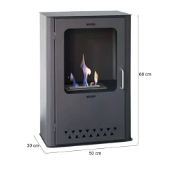 Stufa a bioetanolo Altidona, 50x30 h68 cm,<Dmora Cheap