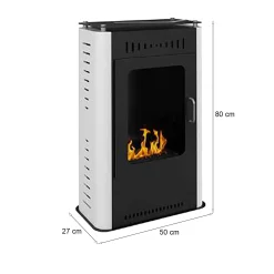 Stufa a bioetanolo Appiano, 50x27 h80 cm, Bianco e Nero<Dmora Best Sale