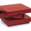 Tavolino con doppio ripiano rotante in MDF laccato lucido<Dmora New