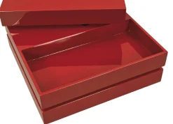 Tavolino con doppio ripiano rotante in MDF laccato lucido<Dmora New