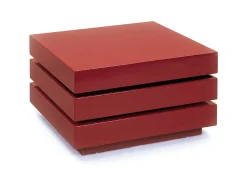 Tavolino con doppio ripiano rotante in MDF laccato lucido<Dmora Fashion