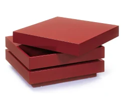Tavolino con doppio ripiano rotante in MDF laccato lucido<Dmora New