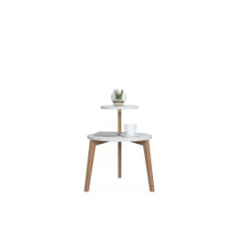 Tavolino da caffè con due piani rotondi, cm 50 x 50 x 62, colore<Dmora Discount