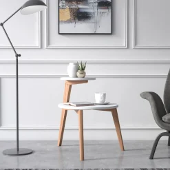 Tavolino da caffè con due piani rotondi, cm 50 x 50 x 62, colore<Dmora Discount