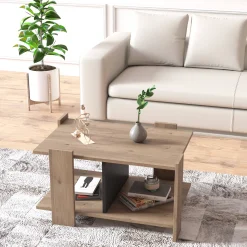 Tavolino da caffè moderno, cm 79 x 44 x 54, colore con dettaglio antracite<Dmora Best